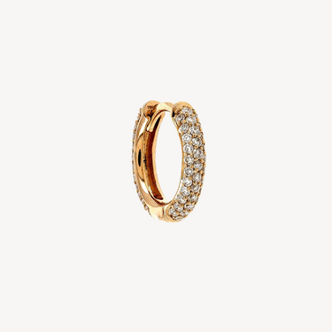 Paved 68 Diamonds Rose Gold Hoop Earrings 