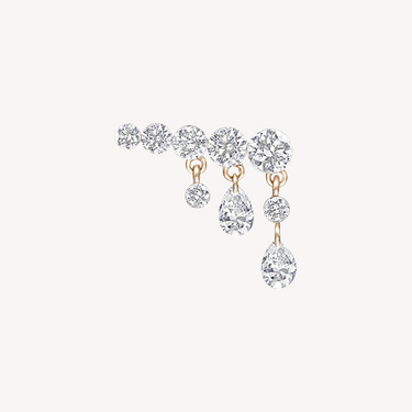 Boucle d'oreille Stud Invisible Set Diamond Crescendo Bar Or Rose