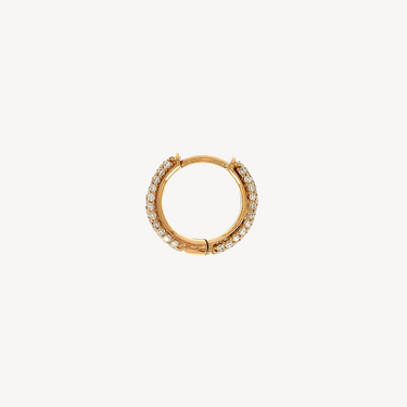 Paved 68 Diamonds Rose Gold Hoop Earrings 