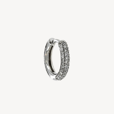 Paved 68 Diamonds White Gold Hoop Earrings 