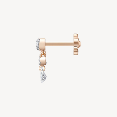 Boucle d'oreille Stud Invisible Set Diamond Crescendo Bar Or Rose