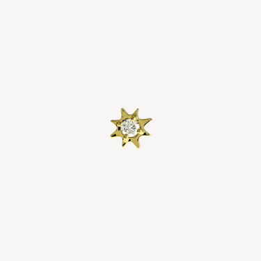 Yellow Gold Diamond Sun Stud