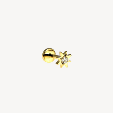 Piercing Puce Soleil Diamant Or Jaune