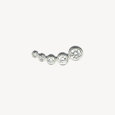 5 Diamonds White Gold Stud