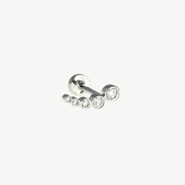 5 Diamonds White Gold Stud