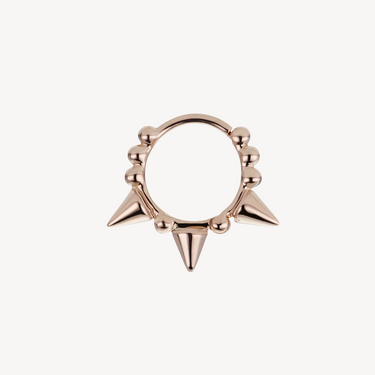 8mm Rose Gold Triple Spike Granulated Earring