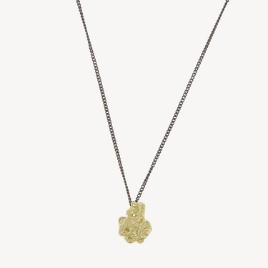 Rose Gold Nugget Medal Necklace