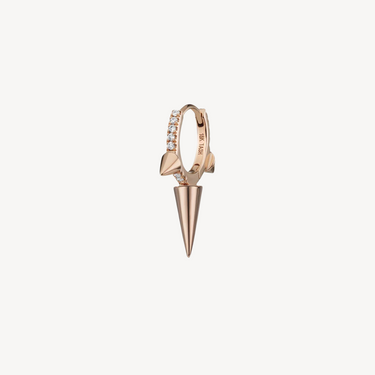 8mm Rose Gold Long Spike Eternity Diamonds Earring