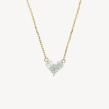 Large Model Yellow Gold Heart Diamond Necklace