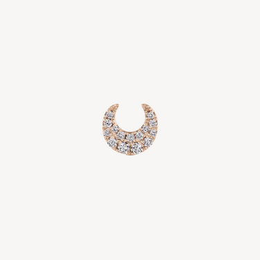 Rose Gold Diamond Moon Stud