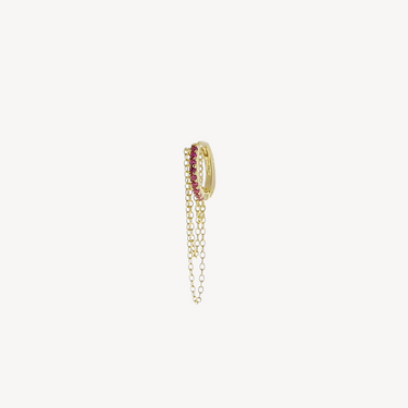 Boucle d'oreille Ruby et Or Jaune