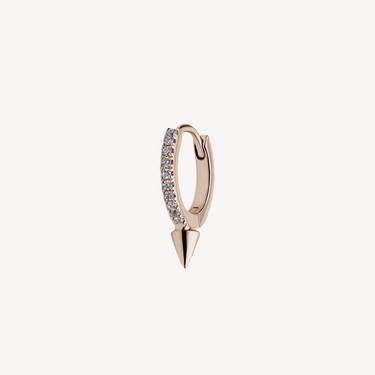 Boucle d'oreille Single Short Spike Diamond Eternity Hoop Or Rose