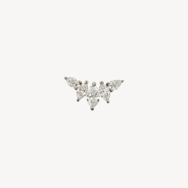 Marquise 2 Pear White Diamond Stud 3 