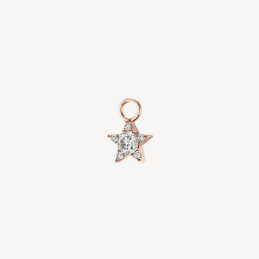 4.5mm Rose Gold Diamond Star Charm