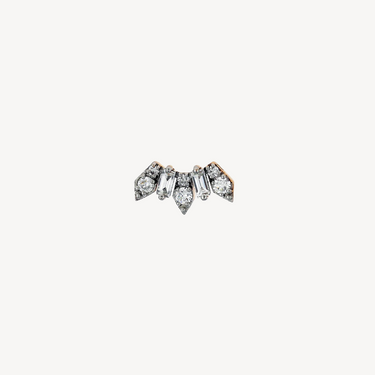 Tiara Baguette and White Diamond Stud