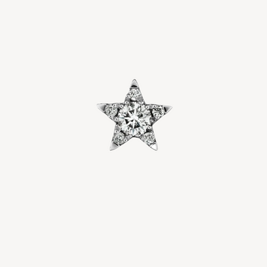 4.5mm White Gold White Star Earring 