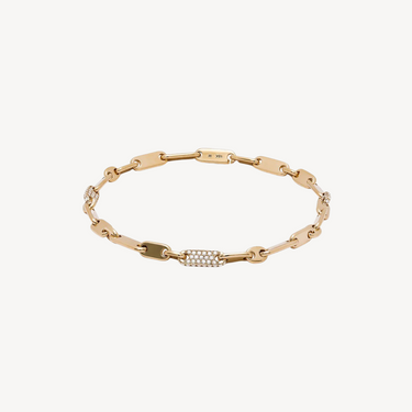 White Diamond Pave Links Monolinka 4mm Bracelet 