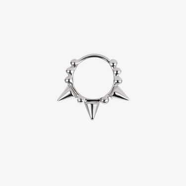 8MM White Gold 3 Spikes Earring