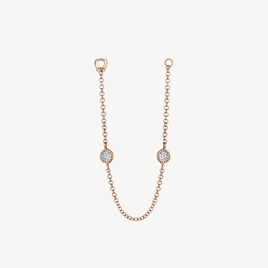 Long Double Chain Rose Gold Diamonds 