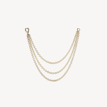 Long Yellow Gold Triple Chain 