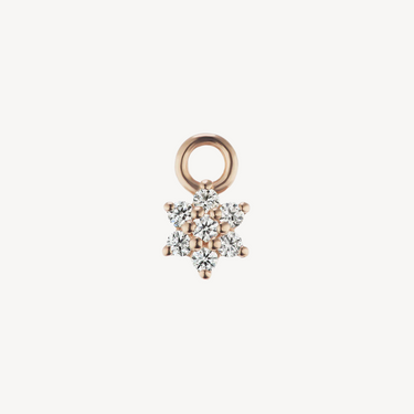 4.5mm Rose Gold Diamond Flower Charm 