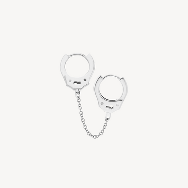 Boucle d'oreille Handcuff Hoop with Short Chain