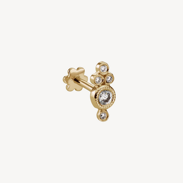 Trinity Yellow Gold Four Diamond Stud