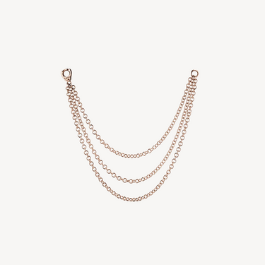 Long Triple Rose Gold Chain 