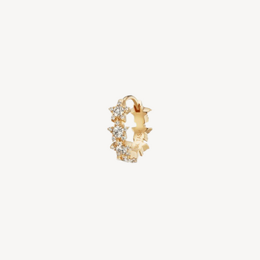 8mm Yellow Gold Star Hoop Earring