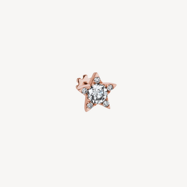 Boucle d'Oreilles 5.5mm Diamond Star Threaded Stud Or Rose