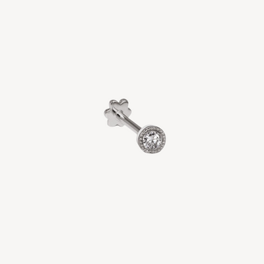 1.5 mm White Gold Diamond Earring 