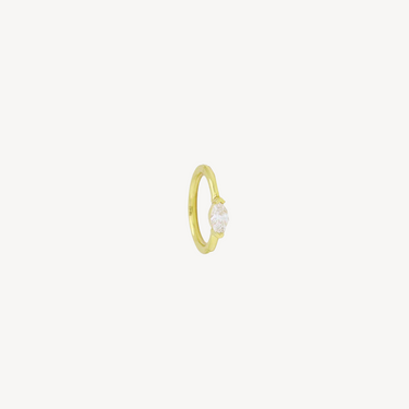 11mm Marquise 4.5x2mm Diamonds Yellow Gold Hoop