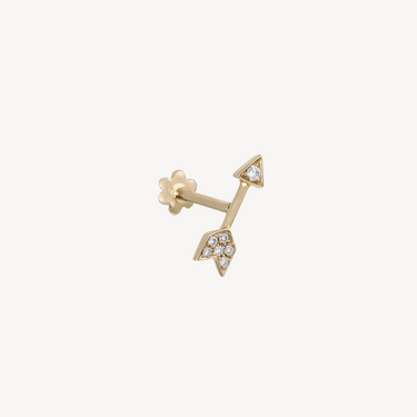 Boucle d’oreille Stud Diamond Arrow Threaded Or Jaune