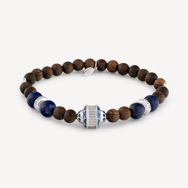 Bracelet Jaya Bois Saphirs Bleus Argent