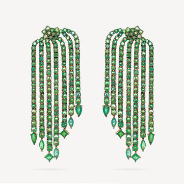 Boucles d'oreille Emeraude Fringe