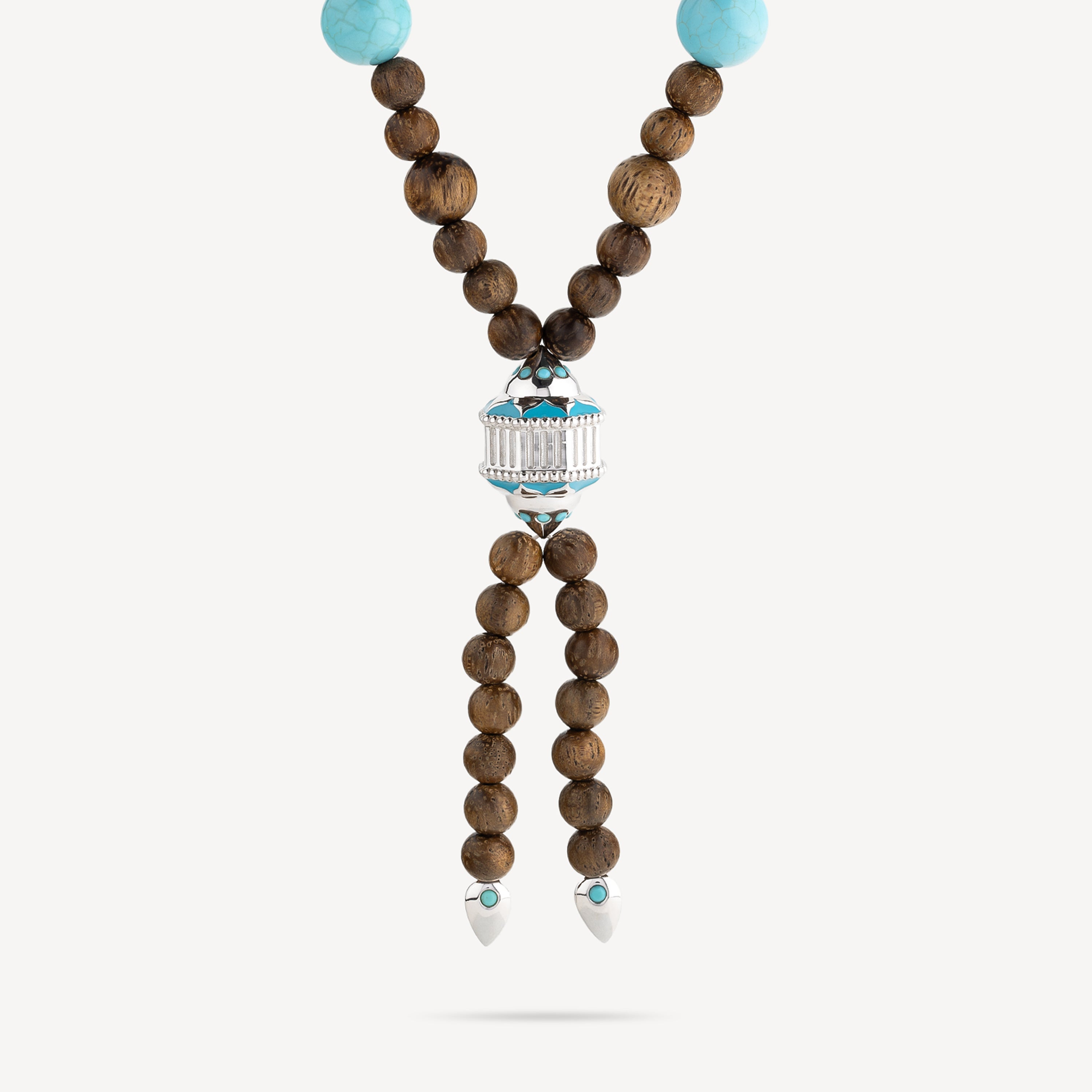 Collier Mala Bois Turquoises