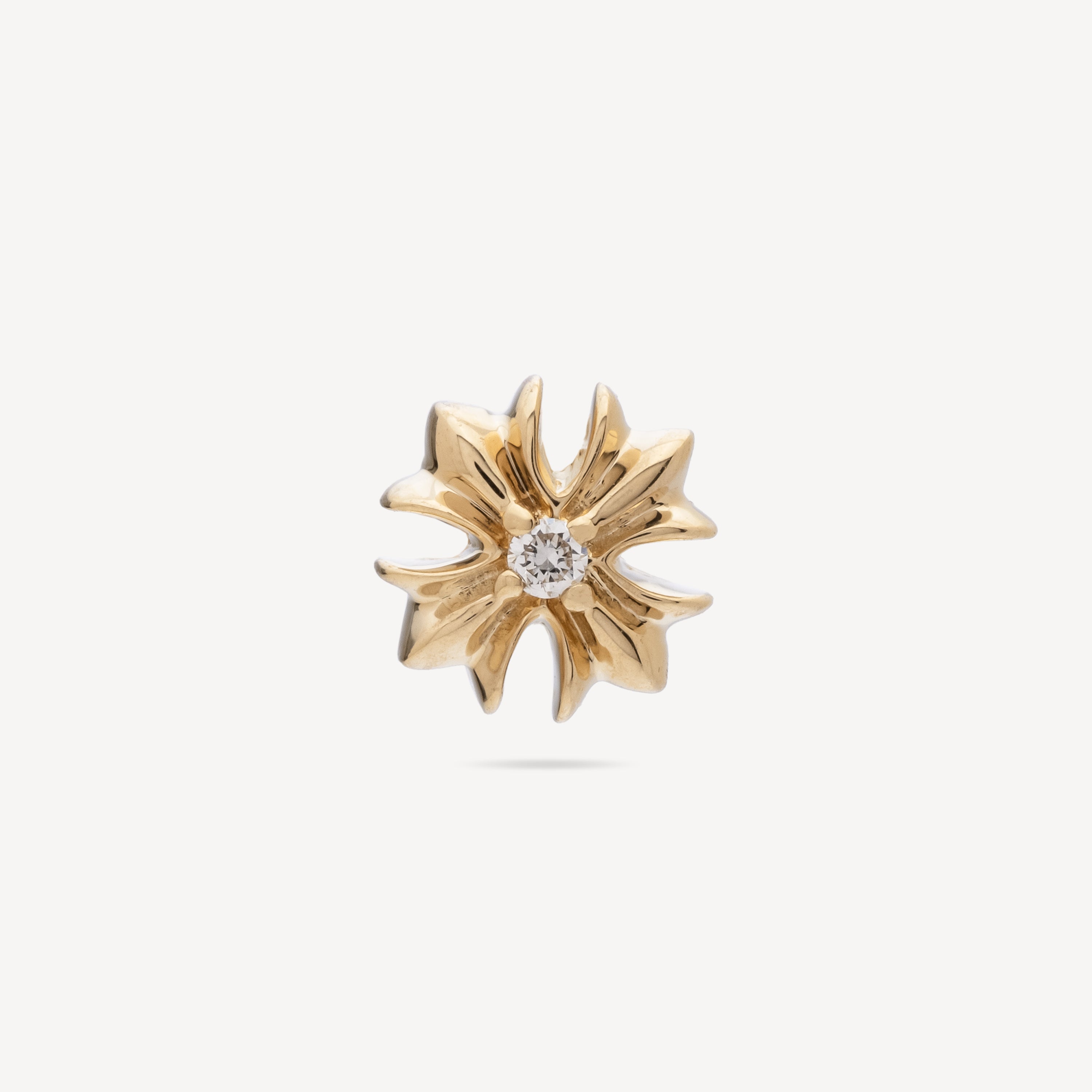 Yellow Gold Gothic Cross Chip Piercing