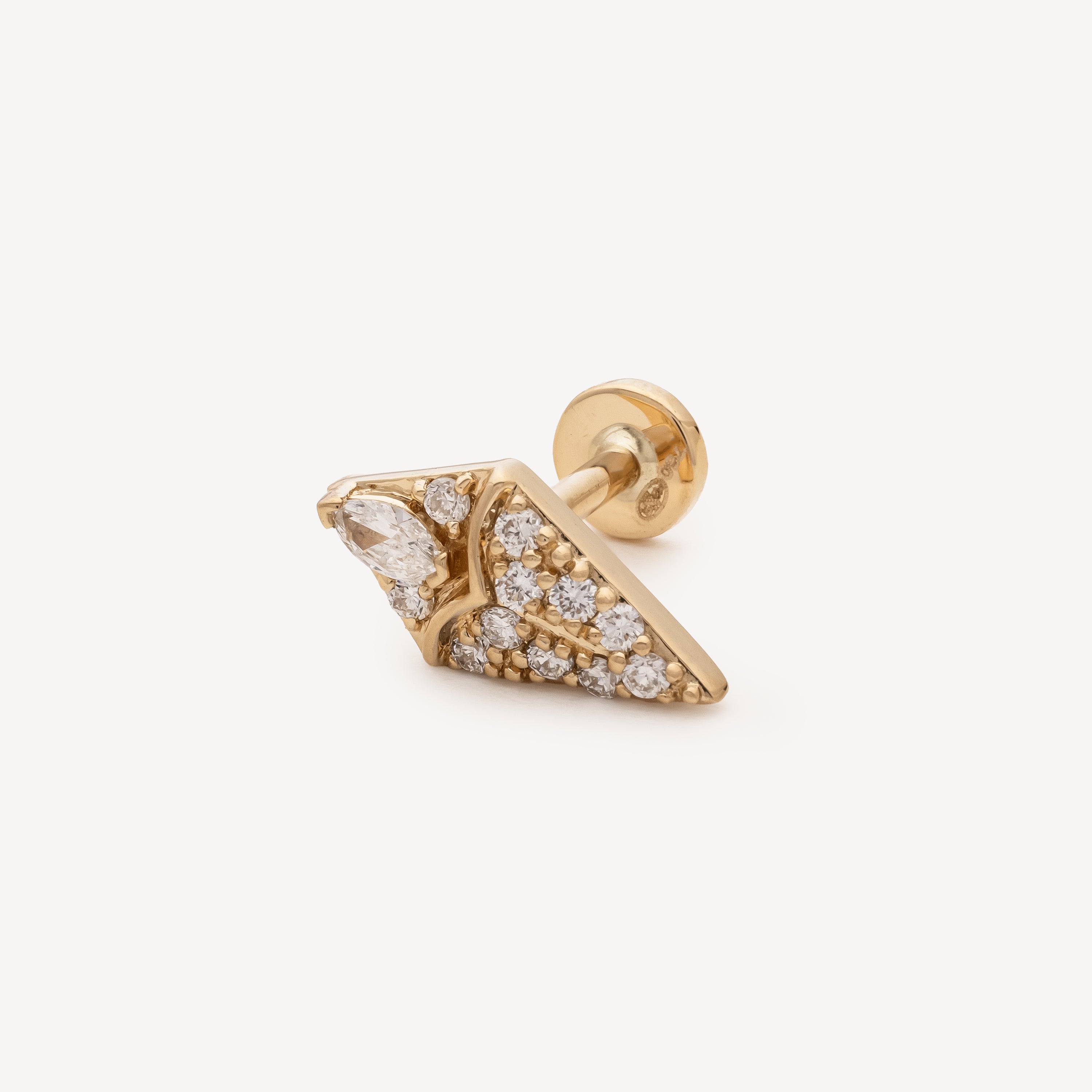 Yellow Gold Diamond Diamond Puce Piercing