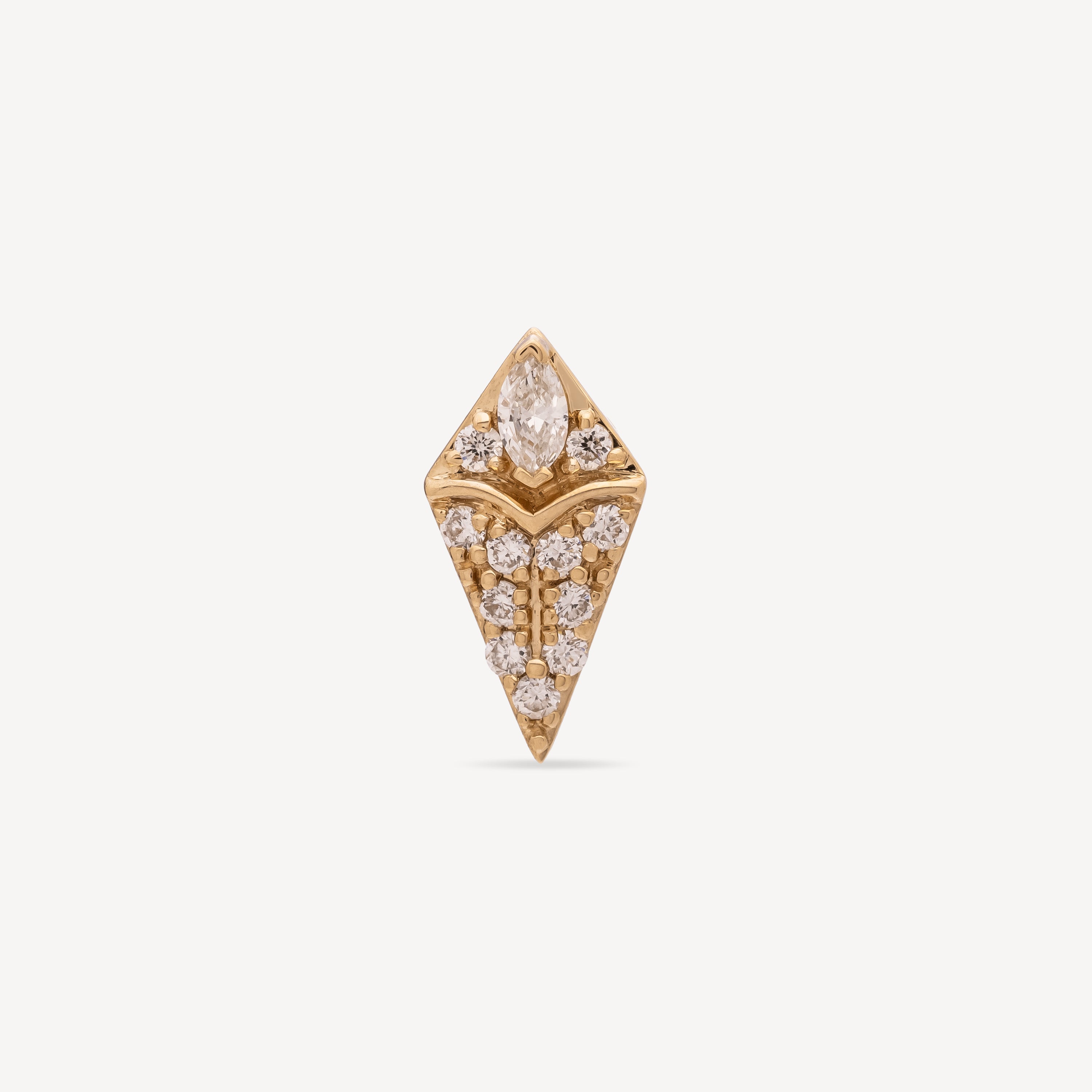 Yellow Gold Diamond Diamond Puce Piercing