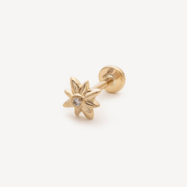 Piercing Puce Mini Rose Vents Diamonds Yellow Gold