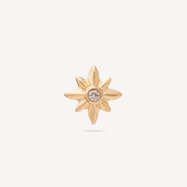 Piercing Puce Mini Rose Vents Diamonds Yellow Gold