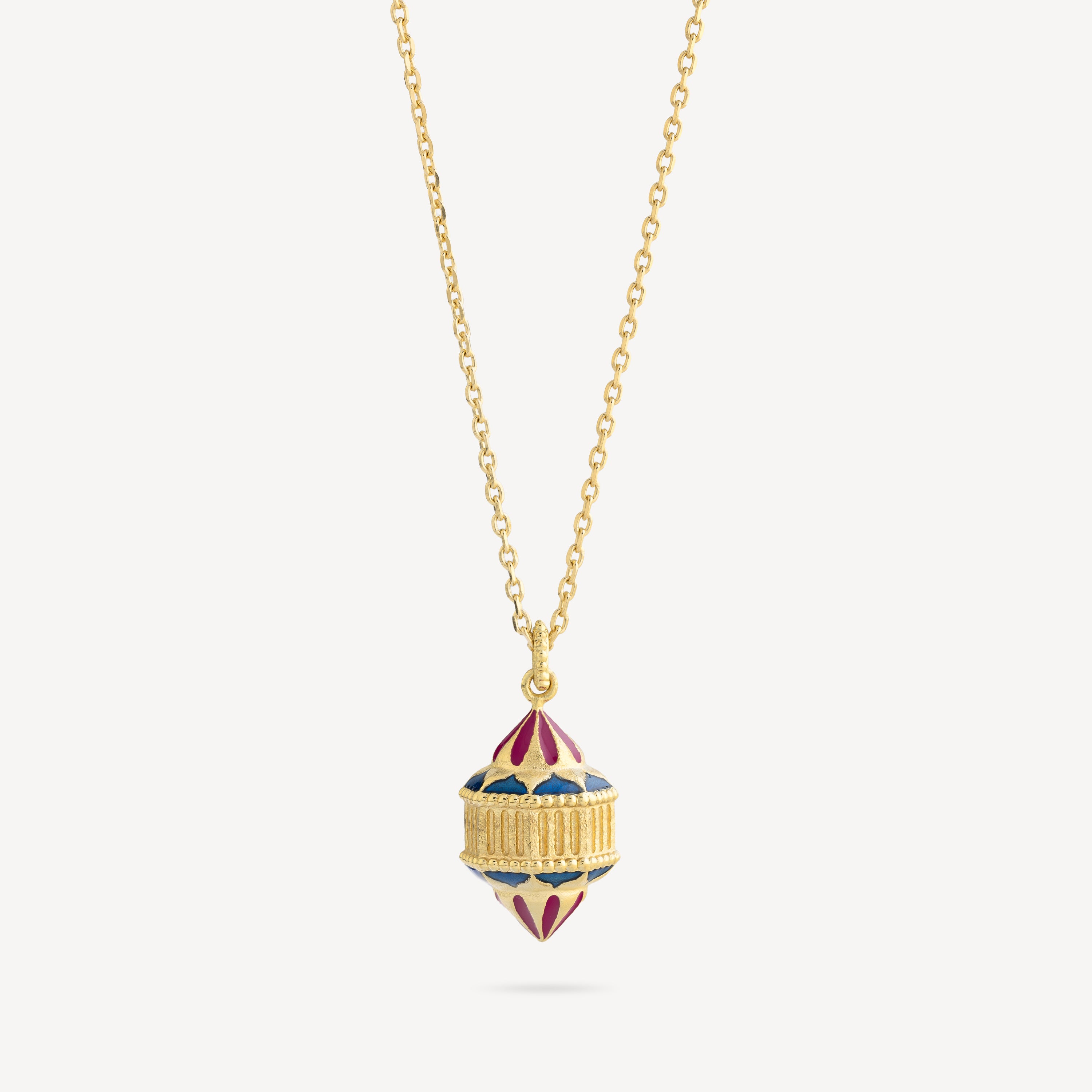 Naos Vermeil Necklace Enamel Blue Pink