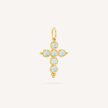 Pendentif 18K Blue Moonstone Cross