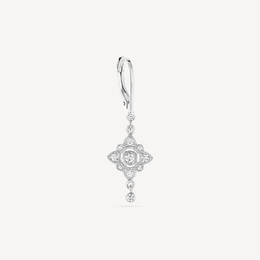 Sacre Flower White Gold Diamond Sleeper Earring