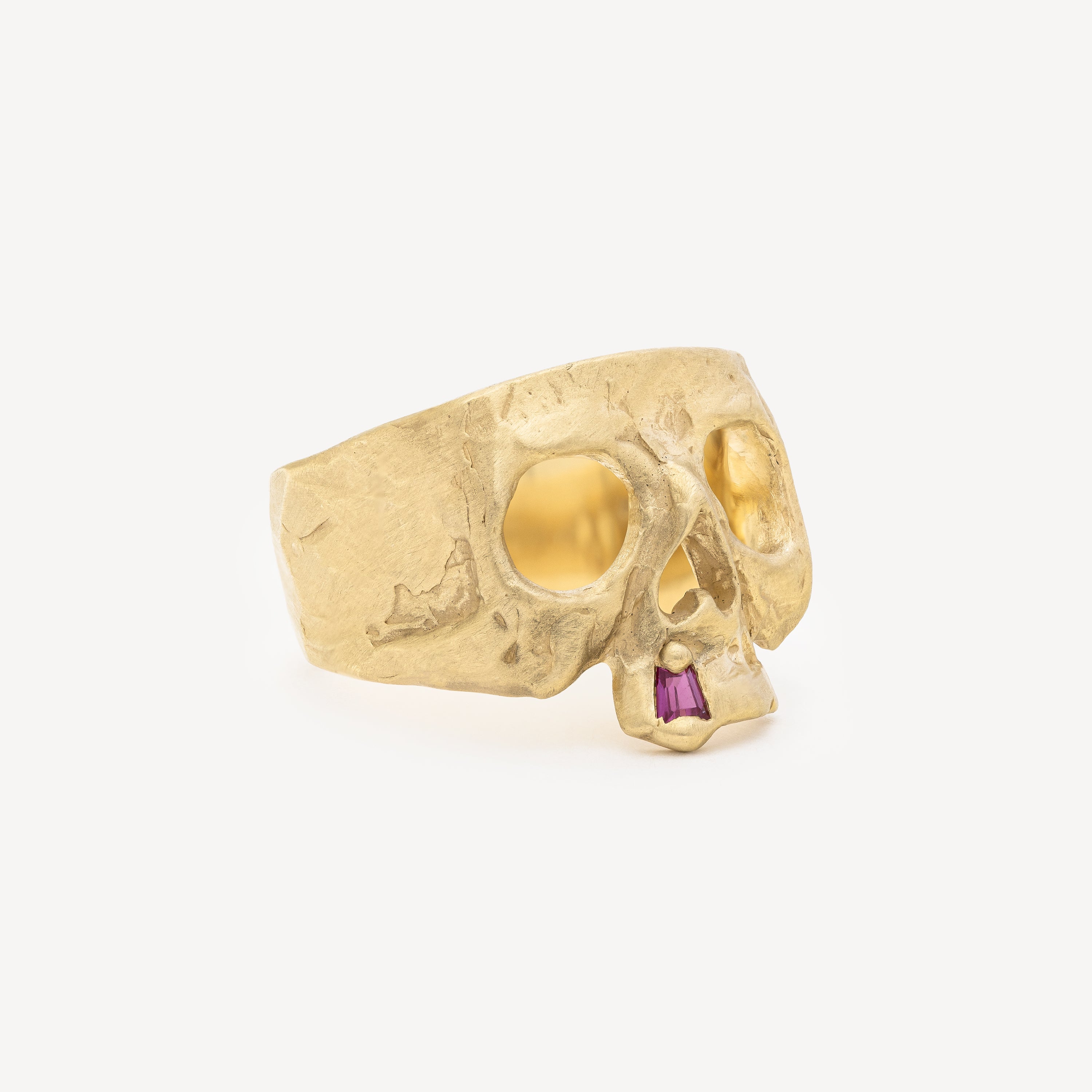 Bague Snaggle Skull Pink Saphir