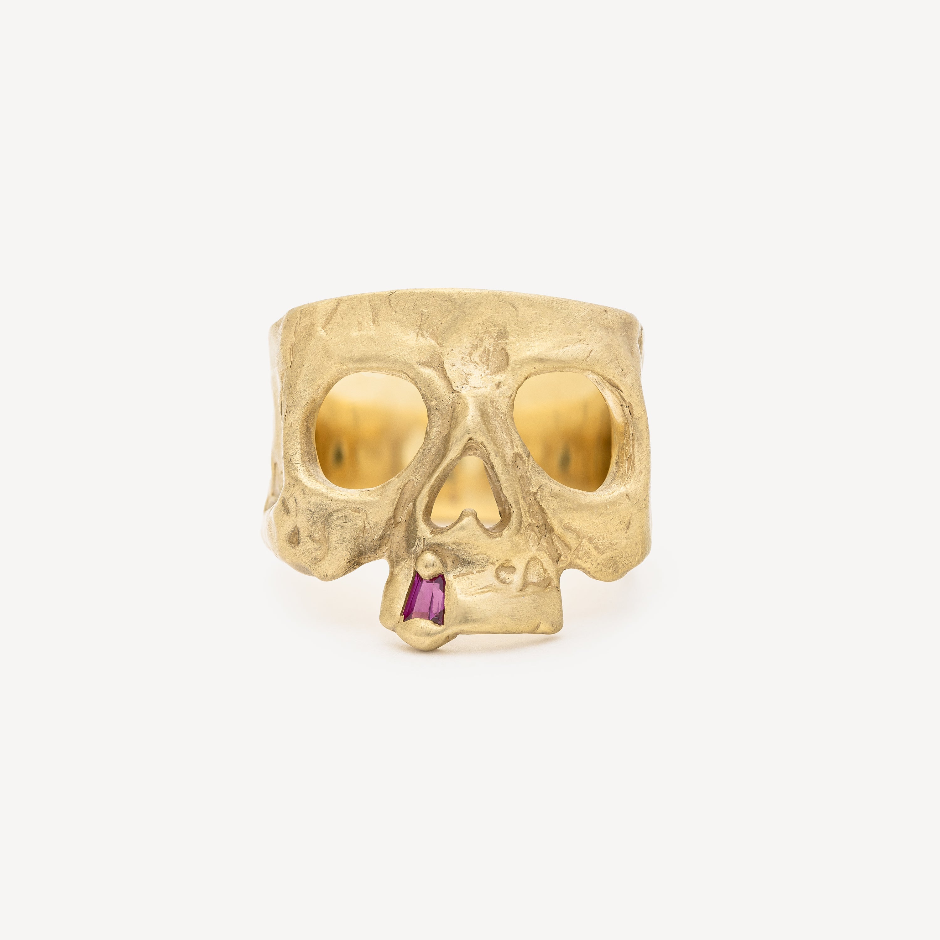 Bague Snaggle Skull Pink Saphir