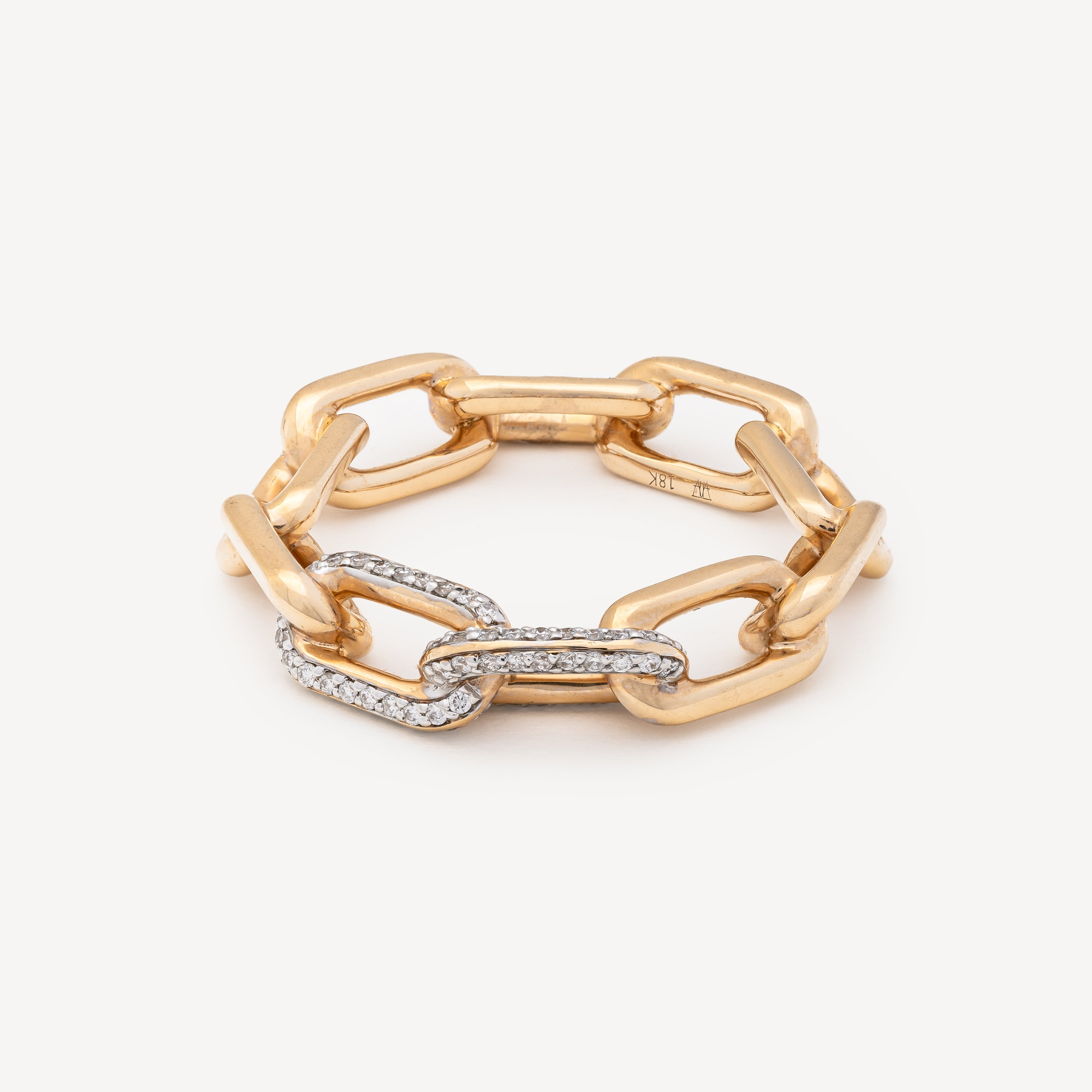 Saxon Diamond Large Chain Link Ring