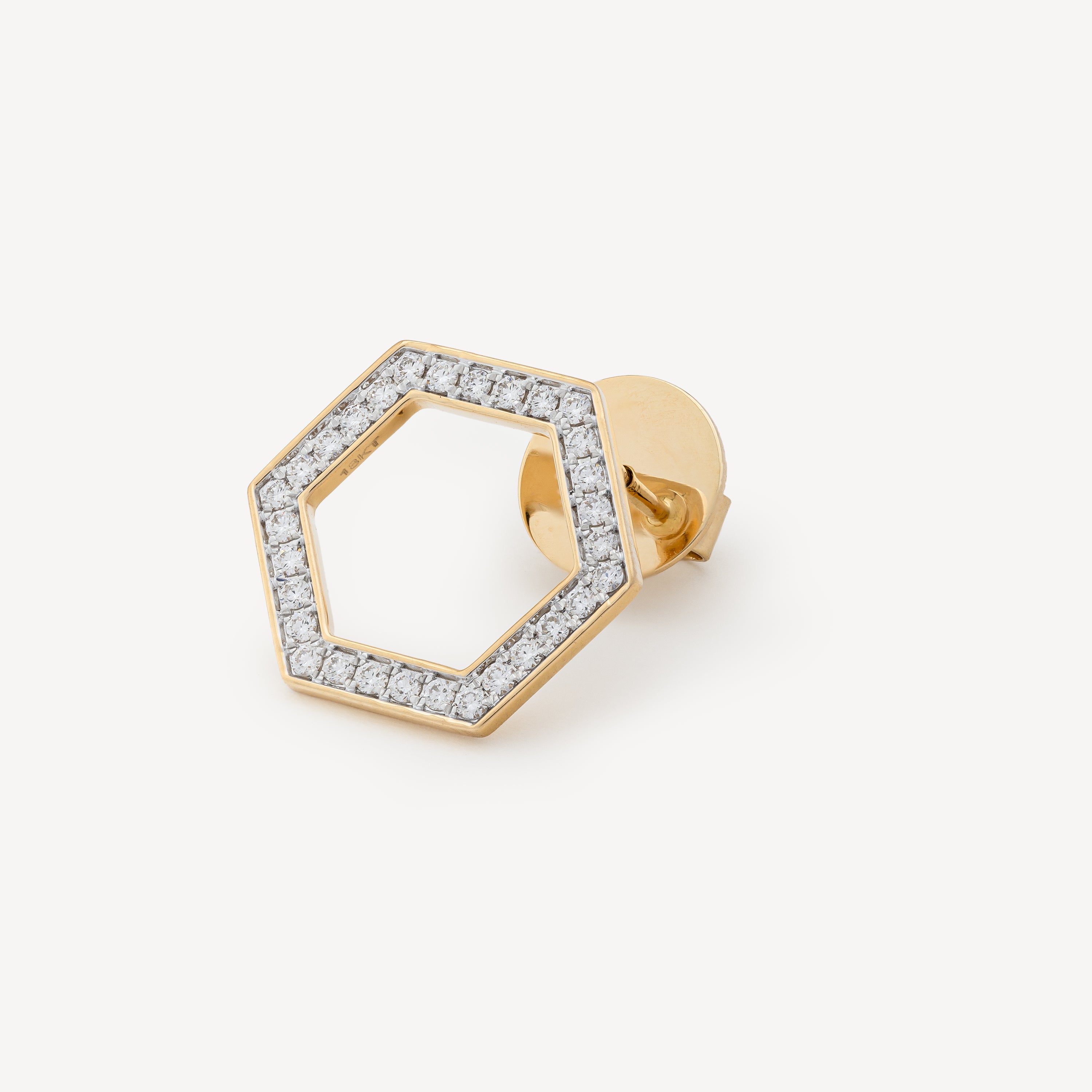 Hexa Diamond Gold Earring