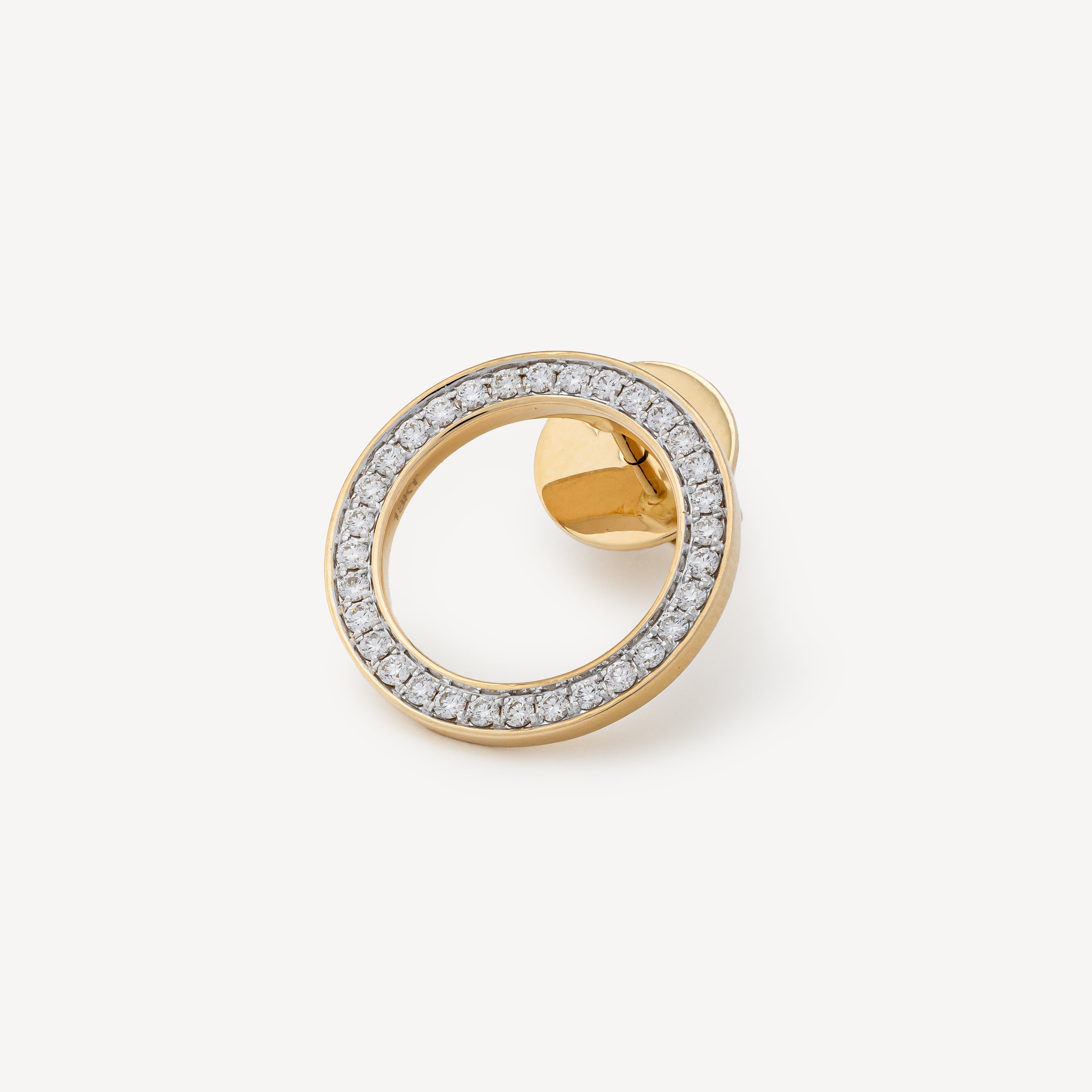 Round Diamond Earring Gold