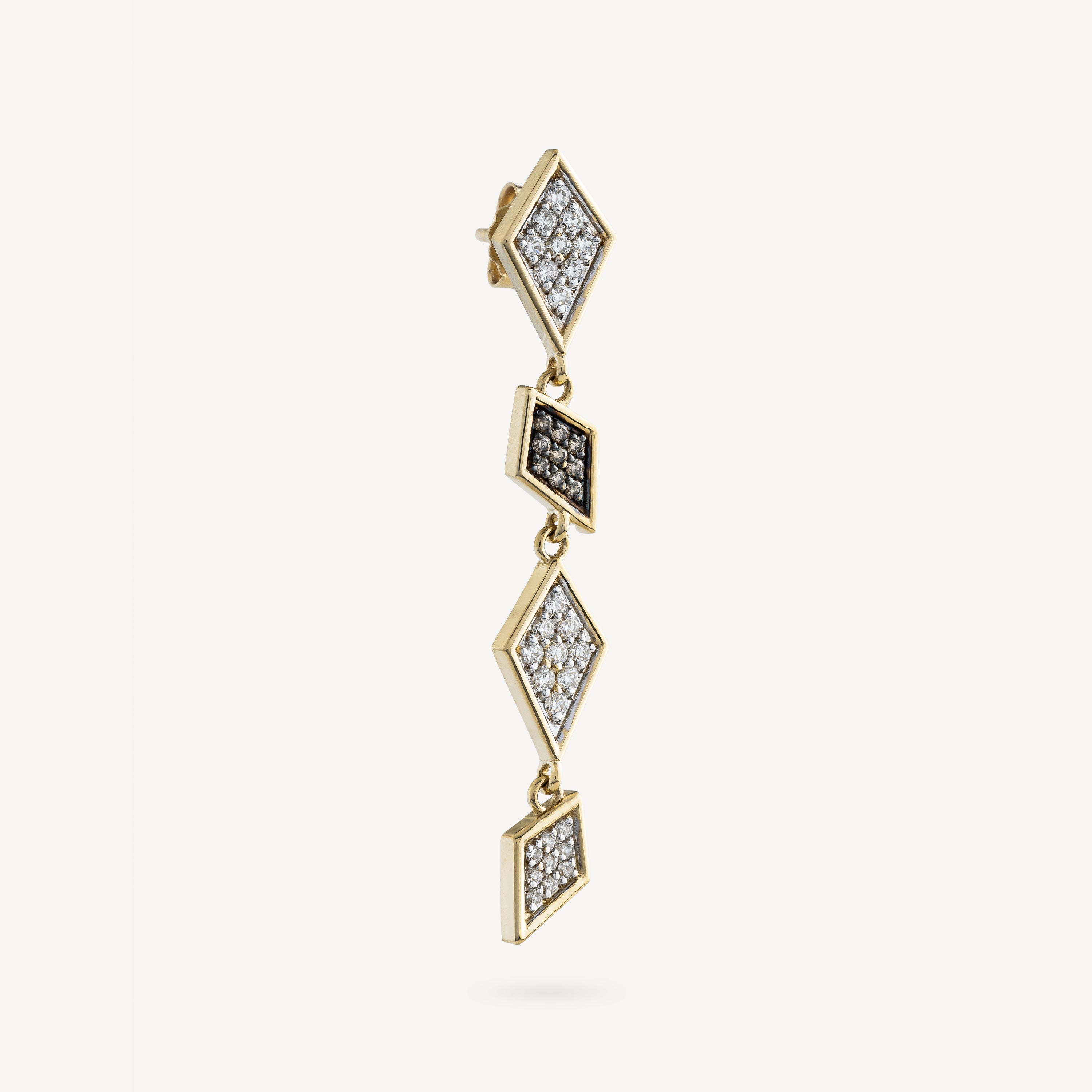 Flow Mini Diamond Gold Earring